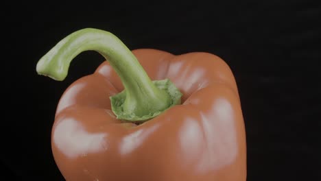 A-rotating-close-up-reveals-nutrient-rich-red-bell-peppers,-also-known-as-capsicum,-against-a-black-backdrop