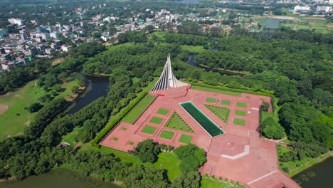 Serena-Vista-Aérea-Del-Monumento-A-Los-Mártires-Nacionales-De-Bangladesh