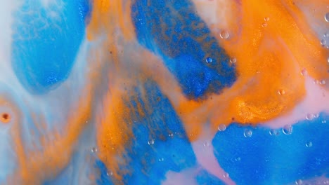 Abstrakte-Orange-Und-Blaue-Flüssige-Aquarelltintenfarben-Vermischen-Sich