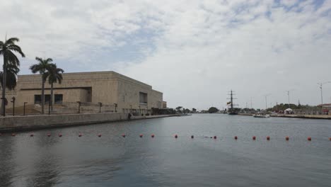 Slow-establishing-shot-of-the-famous-convention-center-in-Cartagena