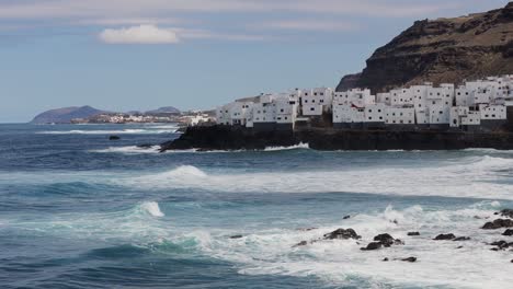 Aerial-view-of-El-Roque-town-on-the-island-of-Tenerife,-Canary-Islands,-Spain