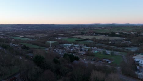 Aerial-video-footage-of-industrial-buildings-and-housing