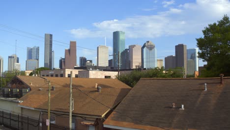 Establishing-shot-of-downtown-Houston,-Texas