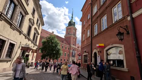 Wandering-through-the-vicinity-of-The-Royal-Castle-in-Warsaw,-Poland,-embodies-the-concept-of-travel-and-architectural-exploration,-inviting-investigations-into-historical-marvels-and-beyond