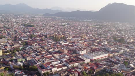 Aerial-view-in-orbit-mode-of-the-beautiful-city-of-Orizaba