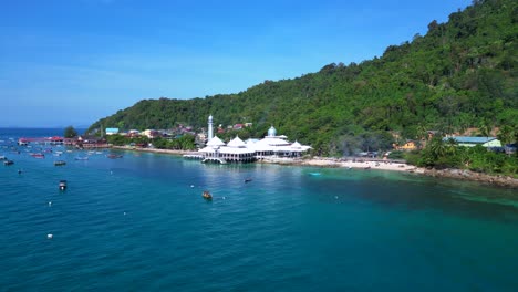 Islamic-white-mosque-at-beach-on-Perhentian-Island
