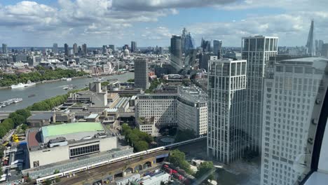 London-town-aerial-view-from-London-Eye-ferries-wheel