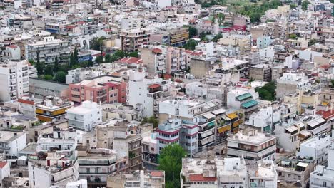 Luftaufnahmen-Von-Athen-Mit-Drohnen,-Urbaner-Lebensstil
