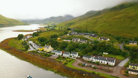 Scottish-village-of-Dornie-aerial-view-in-the-Scottish-Highlands