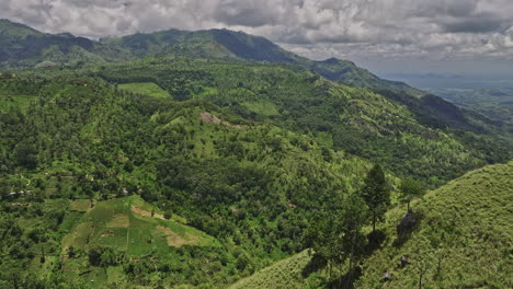 Ella-Sri-Lanka-Aerial-v26-flyover-Little-Adam's-Peak-capturing-hillside-tea-plantations-and-lush-mountain-valleys-and-breathtaking-views-of-mountainous-landscape---Shot-with-Mavic-3-Cine---April-2023