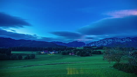 Idyllic-View-Of-Architectures-At-Sunrise-In-Austria-Alps-In-Central-Europe