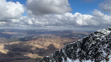 Ben-lomond-mountain-cliff-with-snow-and-view-of-loch