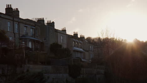 Arquitectura-Georgiana-En-Great-Pulteney-Street-Durante-La-Puesta-De-Sol-En-Bathwick,-Bath,-Reino-Unido