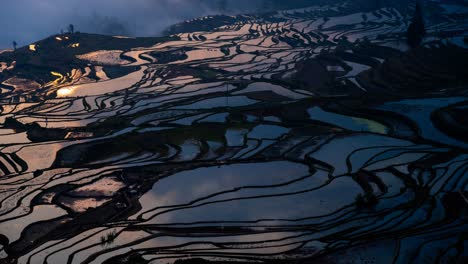 Yuanyang-Reisterrasse-Zeitraffer-Sonnenaufgang