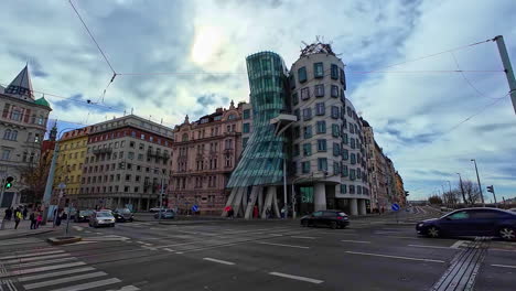 Slowmotion-shot-of-a-city-Street-intersection-with-traffic-in-Prague