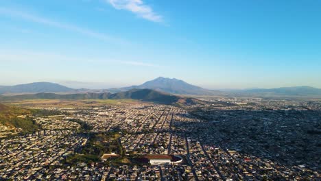 City-of-Tepic,-Nayarit-surrounded-by-hills