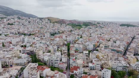 drone-aerial-footage-of-Athens-city-urban-neighborhood
