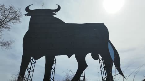 Extreme-closeup-view-of-a-Spanish-black-bull-abandoned-billboard