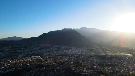 Sunset-behind-San-Juan-Hill,-Tepic,-Nayarit,-Mexico