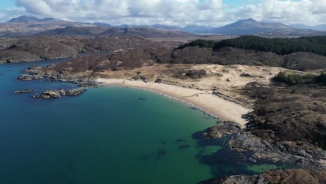 Sandy-beach-aerial-west-coast-of-Scotland---Camas-an-Lighe