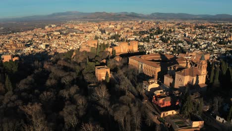 Palast-Von-Karl-V.-In-Der-Alhambra-In-Granada,-Spanien