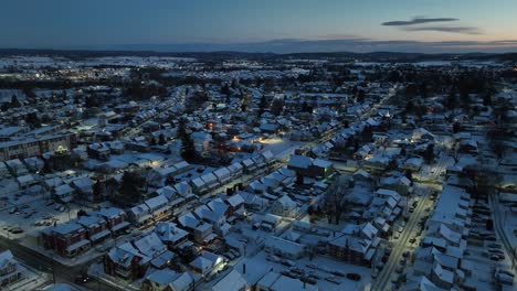 American-town-covered-in-snow-during-dawn