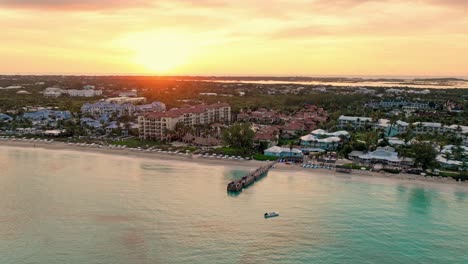 Grace-Bay-Turks-And-Caicos-Resort-Aerial-Hyperlapse-Blue-Hour-to-Golden-Hour
