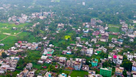 Außerhalb-Der-Urbanisierung-Der-Vororte-Der-Stadt-Dhaka,-Bangladesch,-Luftaufnahme