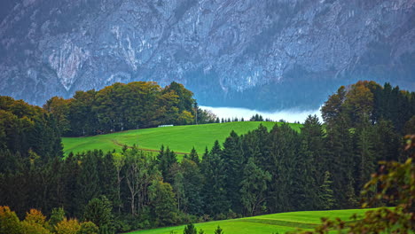 Idyllic-Green-Lush-Nature-In-Austrian-Alps-At-Sunrise-In-Central-Europe