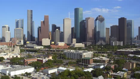 Drohnenaufnahme-Der-Innenstadt-Von-Houston,-Texas-Und-Umgebung