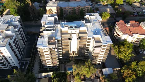 roofs-of-buildings-with-swimming-pool-in-the-commune-of-Florida,-metropolitan-region,-country-Chile