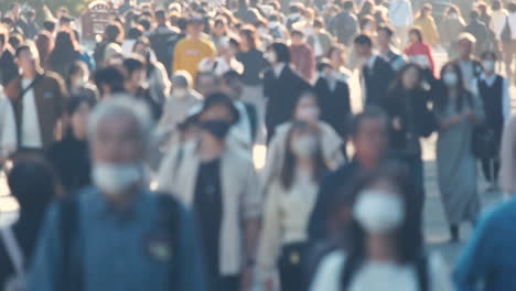 Blurred-view-of-people-walking-on-crowded-street-in-slow-motion