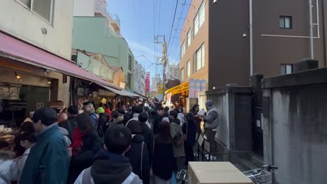 Folgen-Sie-Aufnahmen-Von-Käufern-Auf-Dem-Tsukiji-Fischmarkt,-Tokio,-Japan