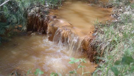 Rusty-stream-containing-large-amounts-of-iron-and-sulfur-descends-the-cascade-for-particle-capture-and-filtration