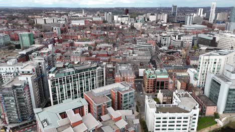 Leeds-Stadtzentrum,-Großbritannien,-Drohne,-Luftaufnahme