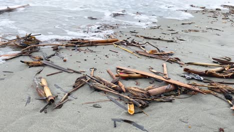 Garbage-after-a-storm-on-a-sandy-beach