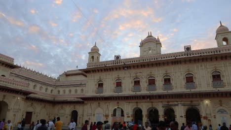 Ayodhya,India---Mar-06,2024:Kanak-Bhawan-is-a-temple-in-Ram-Janmabhoomi-Ayodhya,Sacred-Hindu-temple-with-vibrant-architecture-and-dramatic-sky-as-the-palace-gifted-to-Sita-by-Lord-Rama-by-Kaikeyi