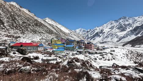 View-over-the-colourful-houses-and-icy-valley-of-Kyanjin-Gompa