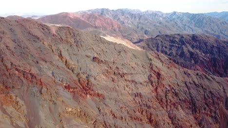 Rugged-Mountains-In-Mojave-Desert,-California---Aerial-Drone-Shot