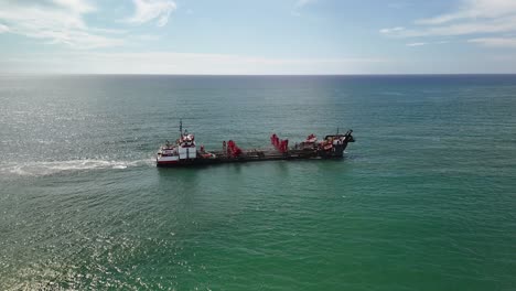 Trailing-Suction-Hopper-Dredger-Near-Del-Mar-Beach-Town-In-San-Diego,-California,-United-States