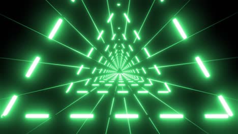 Triangle-tunnel-green-laser-light-vj-loop-animation-background-4k