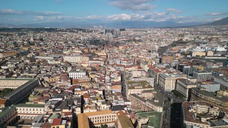 Napoli,-Italy-Cityscape-on-Typical-Day---Beautiful-Forward-Drone-Shot