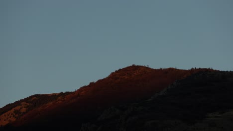 Beautiful-time-lapse-of-hills-in-the-Balkan-Mountains,-in-Bulgaria-at-sunset