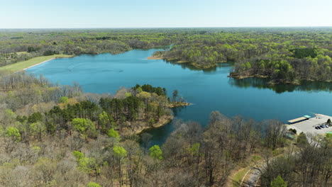 Panorama-Del-Lago-De-Pesca-Glen-Springs-En-El-Condado-De-Tipton,-Tennessee,-Estados-Unidos