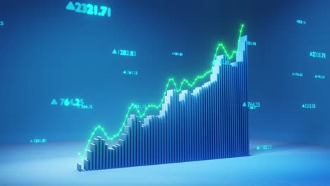 Die-Grafik-Zeigt-Einen-Aufwärtstrend-Bei-Den-Aktienkursen,-Gekennzeichnet-Durch-Eine-Steigende-Grüne-Linie,-Begleitet-Von-Einem-Folgediagramm,-Das-Wachstum-Und-Wohlstand-Symbolisiert