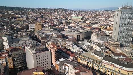 Downtown-Naples,-Italy-on-Typical-Day---Aerial-Drone-View