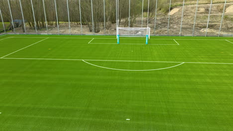 Aerial-View-Of-Empty-Soccer-Field-Or-Football-Pitch