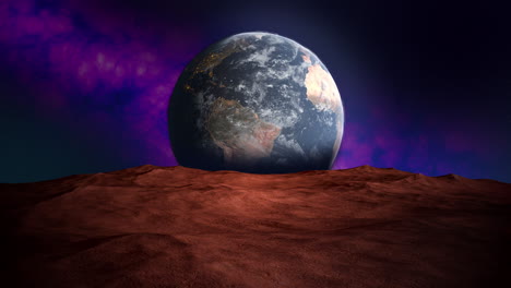 Hervorragende-Aussicht-Auf-Die-Erde-Vom-Planeten-Mars-4k