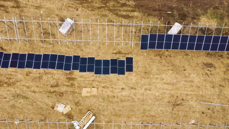 Rows-of-solar-panels-of-an-unfinished-green-energy-production-farm