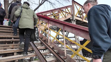 Walking-foot-bridge-in-Chisinau-Moldova-at-Lokomotiv-train-market